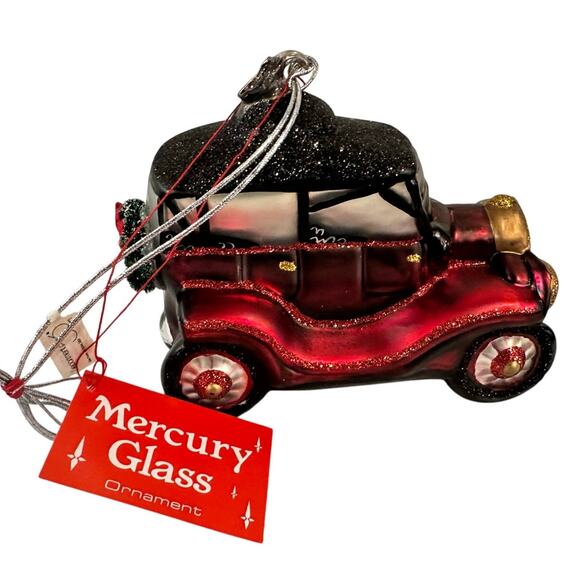 Dept 56 Handblown Mercury Glass Jumbo Christmas 'Old Fashion Auto' Ornament-NWT - Picture 3 of 6
